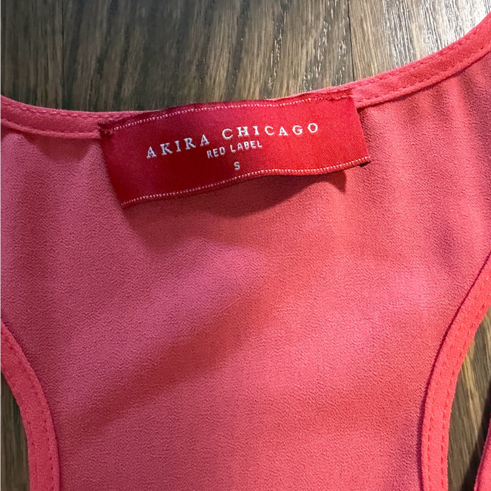 AKIRA Color Block Pink and White Tank Top - Picture 3 of 6